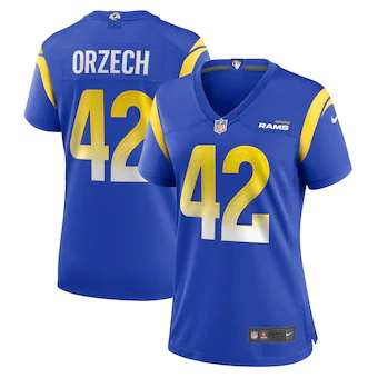 womens nike matthew orzech royal los angeles rams game jers